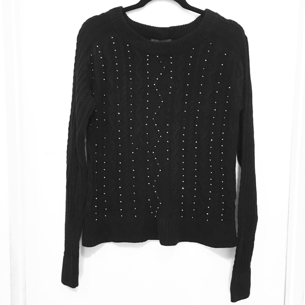 Brixon Ivy Black Sweater with Silver Studs